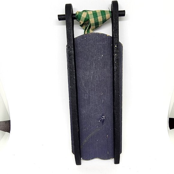 Snowman Sled + Bells Wood Country Cottage Farmhouse Christmas Holiday Ornament - Picture 6 of 7